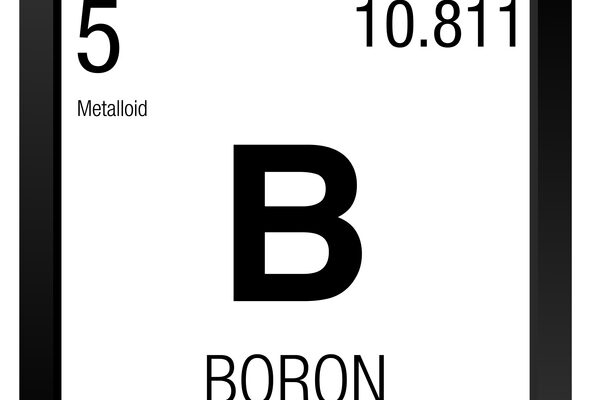 Boron symbol. Element number 5 of the Periodic Table of the Elements - Chemistry