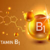 Nutrition sign vector concept. The power of vitamin B1"t